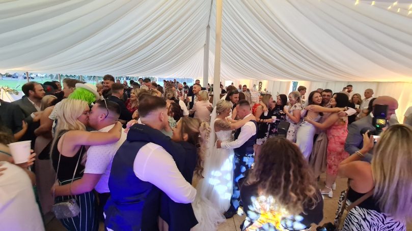 Bride and groom’s first dance with DJ Gary Sulter providing music in Norfolk